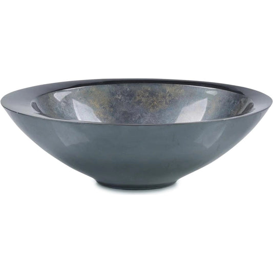 Nebula Bowl, Large by John-Richard in silver grey leaf. Made from unique in a modern style.
