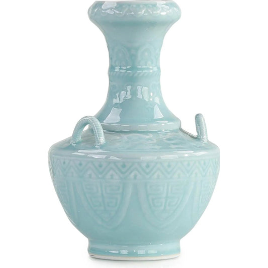 Meandros Vase, Large by John-Richard in sky blue. Made from unique in a traditional style.