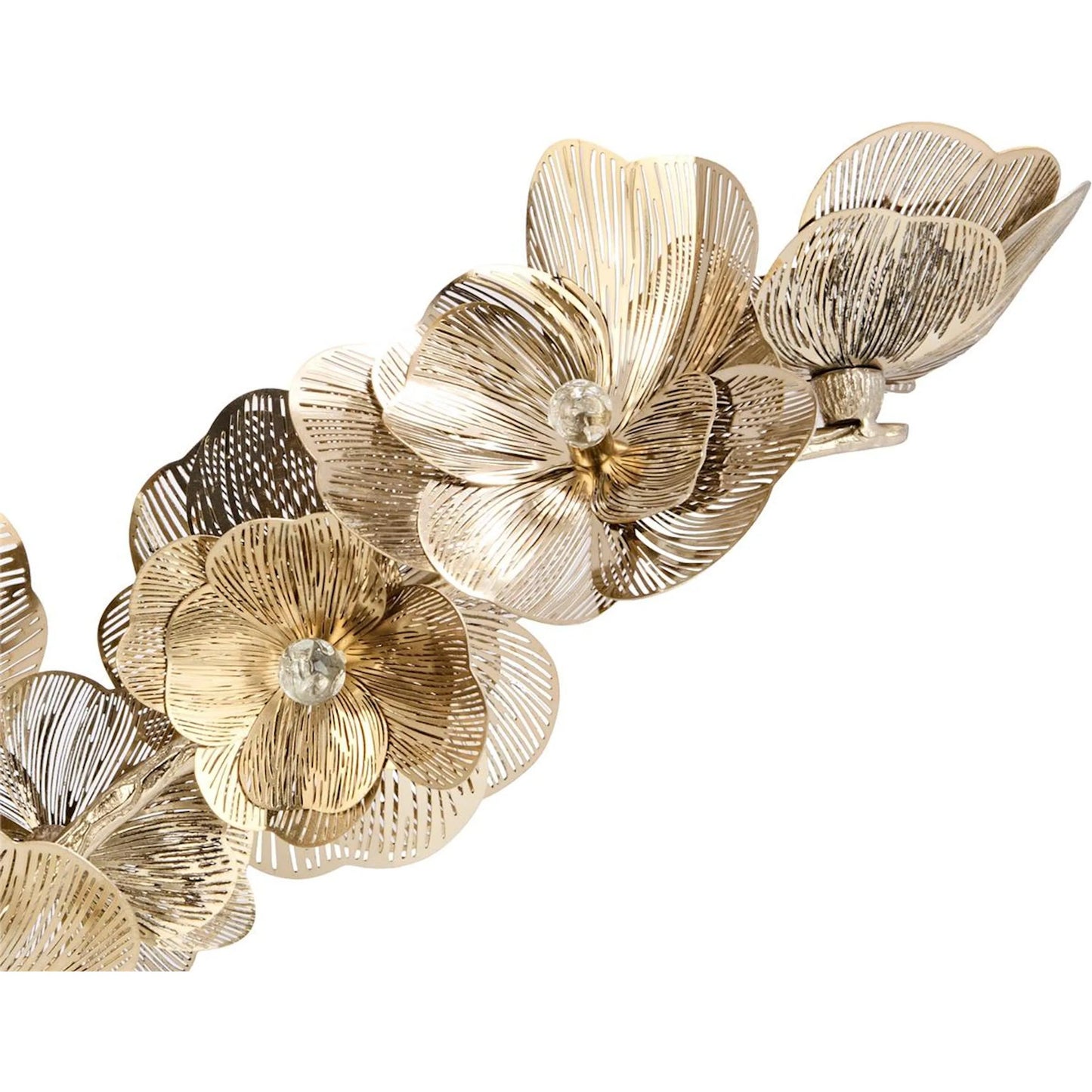 001 SI-2629281 | Closeup | Golden Camellia Sculpture on Marble by John-Richard. Made from unique in a unique style.