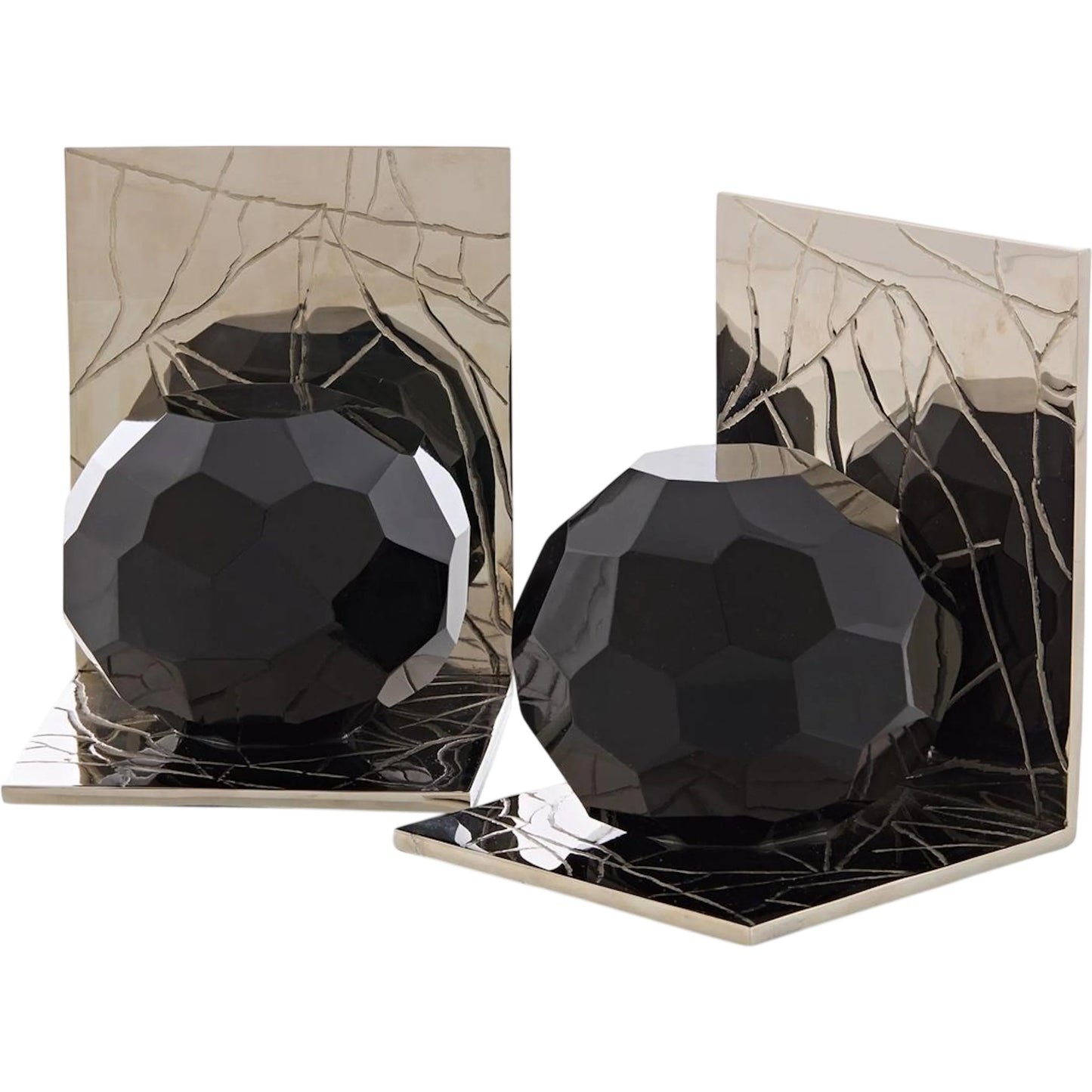 000 SI-2629224 | Primary Silo | Ebon Crystal Bookends (Set of 2) by John-Richard. Made from unique in a unique style.