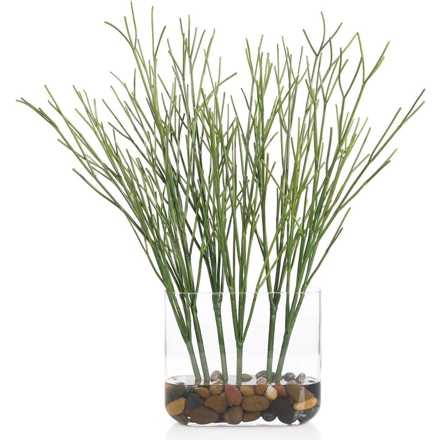 001 SI-2373053 | Primary Silo | Cactus Succulent by John-Richard in green, brown, clear. Made from cactus, river rock, faux water in a transitional style.