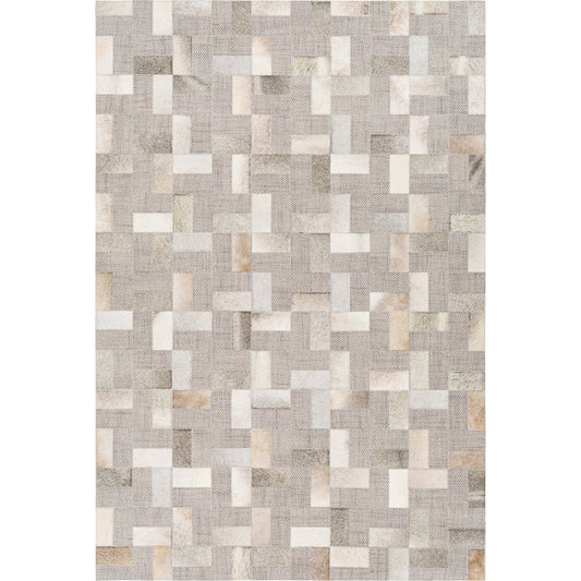 001 SI-1883370,SI-1883371,SI-1883372,SI-1883373,SI-1883374 | Primary Silo | Jardin JRD-2305 Rug by Surya in medium gray, charcoal, cream, light beige. Made from 60% wool, 40% leather in a unique style.