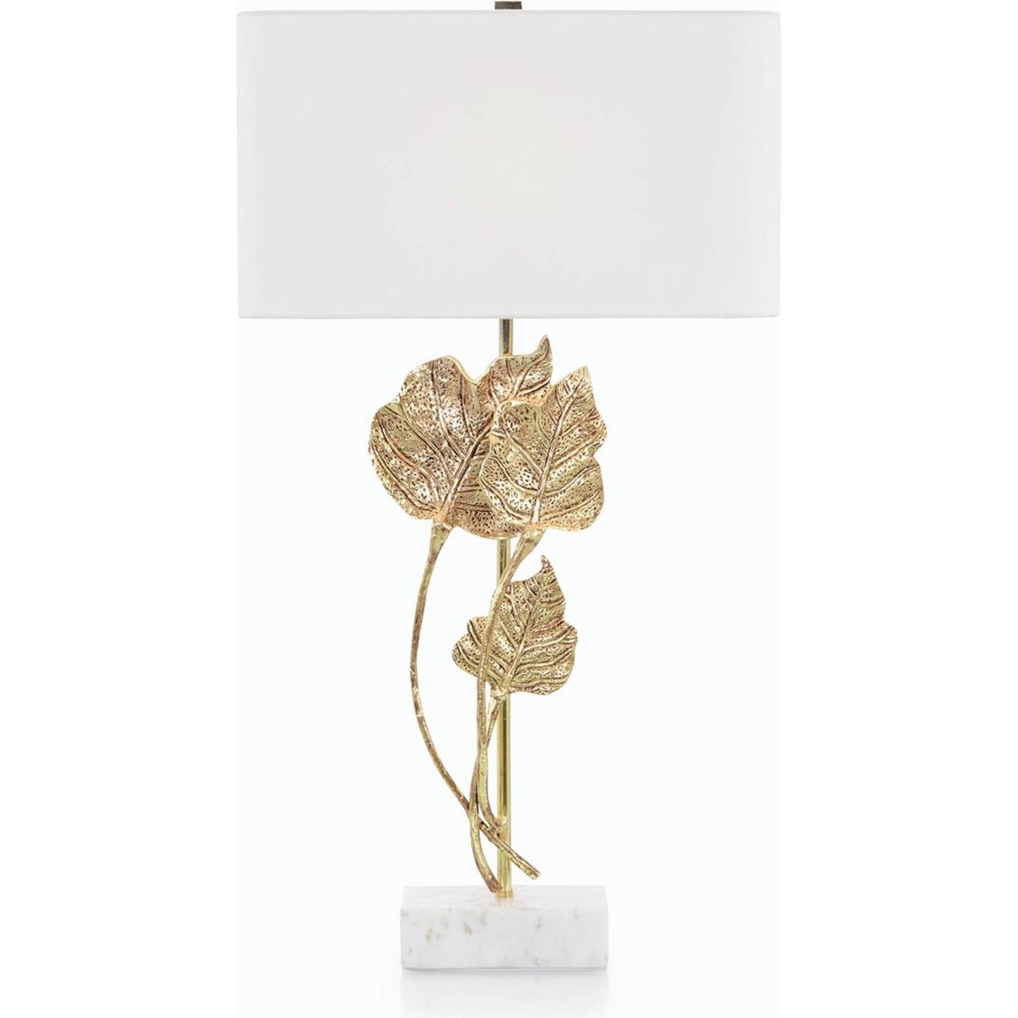 001 SI-1756729 | Primary Silo | Leaf Table Lamp by John-Richard in gold and antique gold. Made from brass in a transitional style.