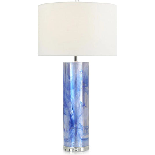Cylinder Blue & Clear Resin Table Lamp by John-Richard in blue, clear. Made from unique in a modern style.