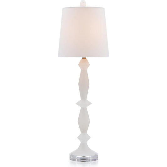 Alabaster & Crystal Table Lamp by John-Richard in alabaster. Made from unique in a transitional style.