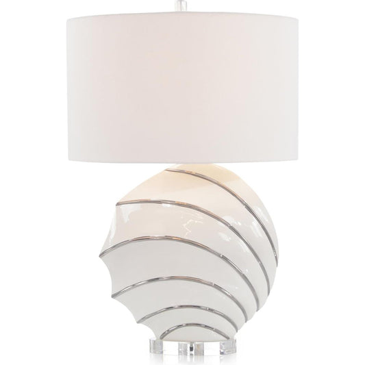 Orbital Table Lamp by John-Richard in white. Made from unique in a transitional style.