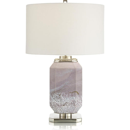 Marbled Mauve Table Lamp by John-Richard in mauve. Made from unique in a coastal style.