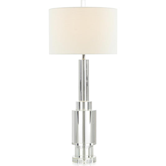 Stepped Deco Crystal Lamp by John-Richard in crystal. Made from crystal in a transitional style.
