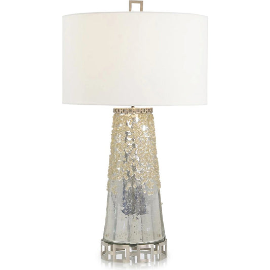 Mirror Glass & Brushed Stainless Steel Table Lamp by John-Richard in mirror glass. Made from unique in a modern style.