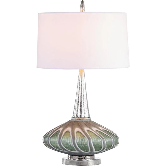 Tutu Table Lamp by John-Richard in green. Made from unique in a modern style.