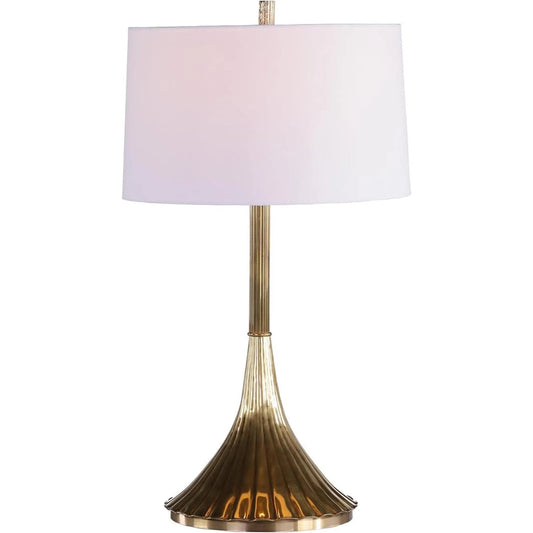 Lithe Table Lamp by John-Richard in antique brass. Made from unique in a modern style.