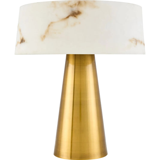 Jesmond Accent Table Lamp by Surya in metallic brass, white, translucent. Made from iron, stone in a modern style.