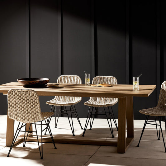 Atherton Outdoor Dining Table by Four Hands. Made from solid fsc®-certified teak in a modern style.