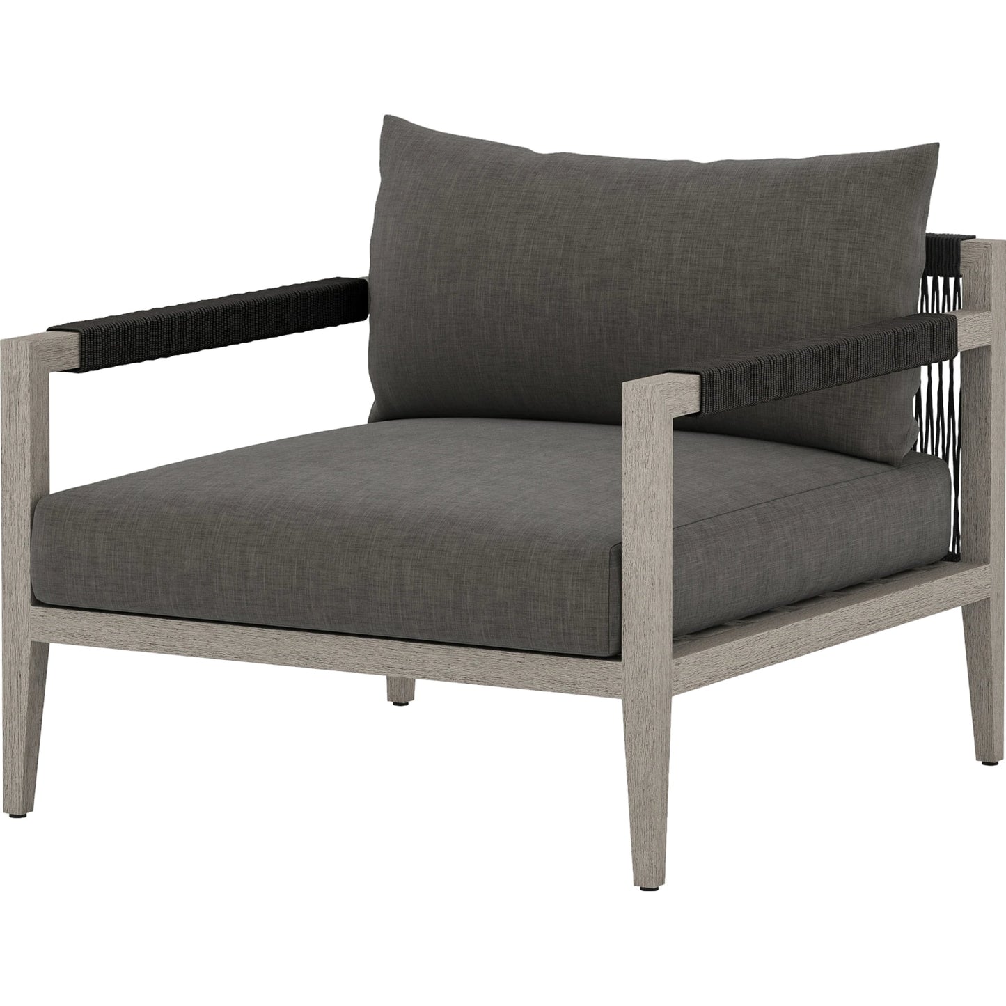 002 SR-712983 | Additional Silo | Sherwood Outdoor Chair, Weathered Grey by Four Hands. Made from 100% olefin, solid fsc®-certified teak, 100% polypropylene in a coastal style.