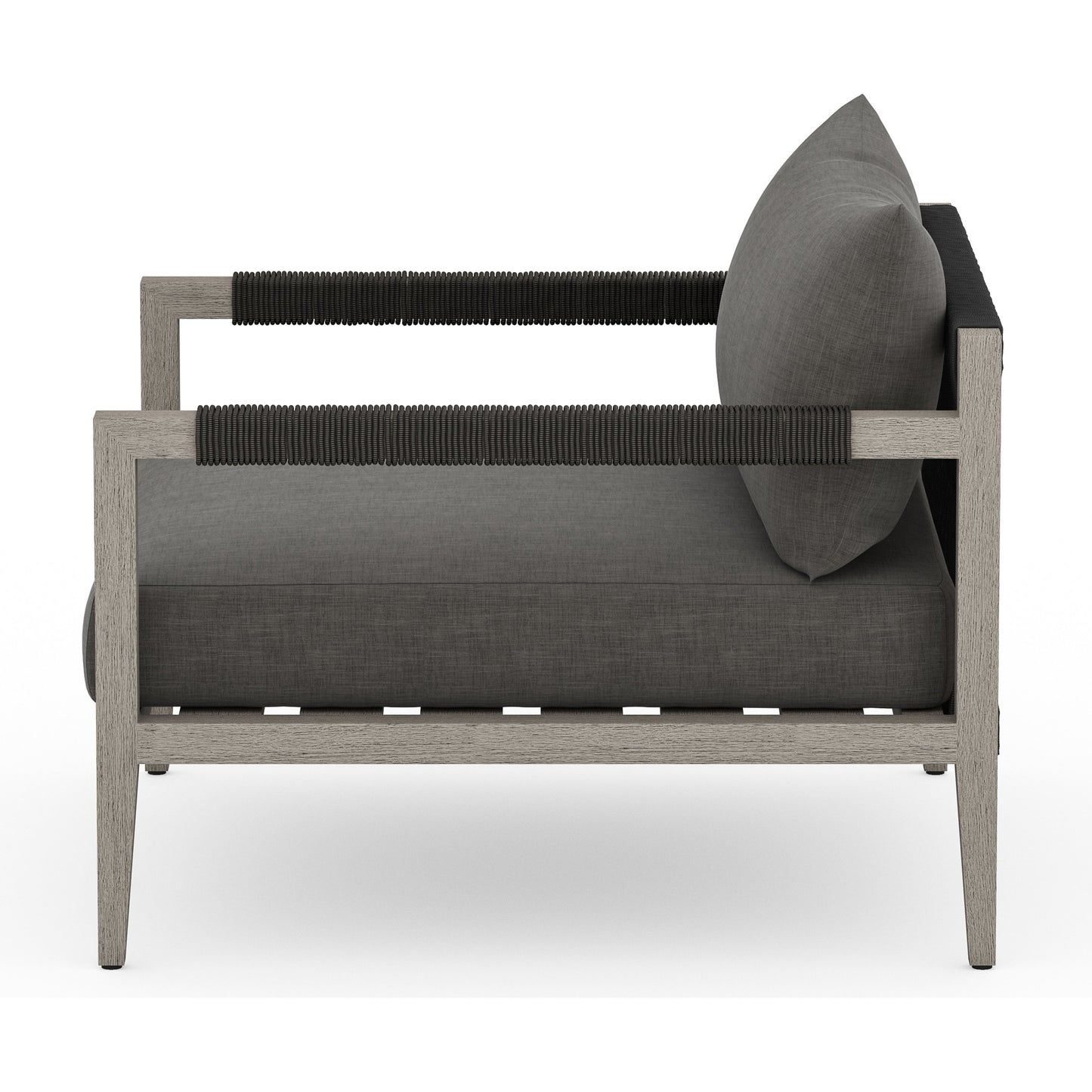 010 SR-712983 | Additional Silo | Sherwood Outdoor Chair, Weathered Grey by Four Hands. Made from 100% olefin, solid fsc®-certified teak, 100% polypropylene in a coastal style.