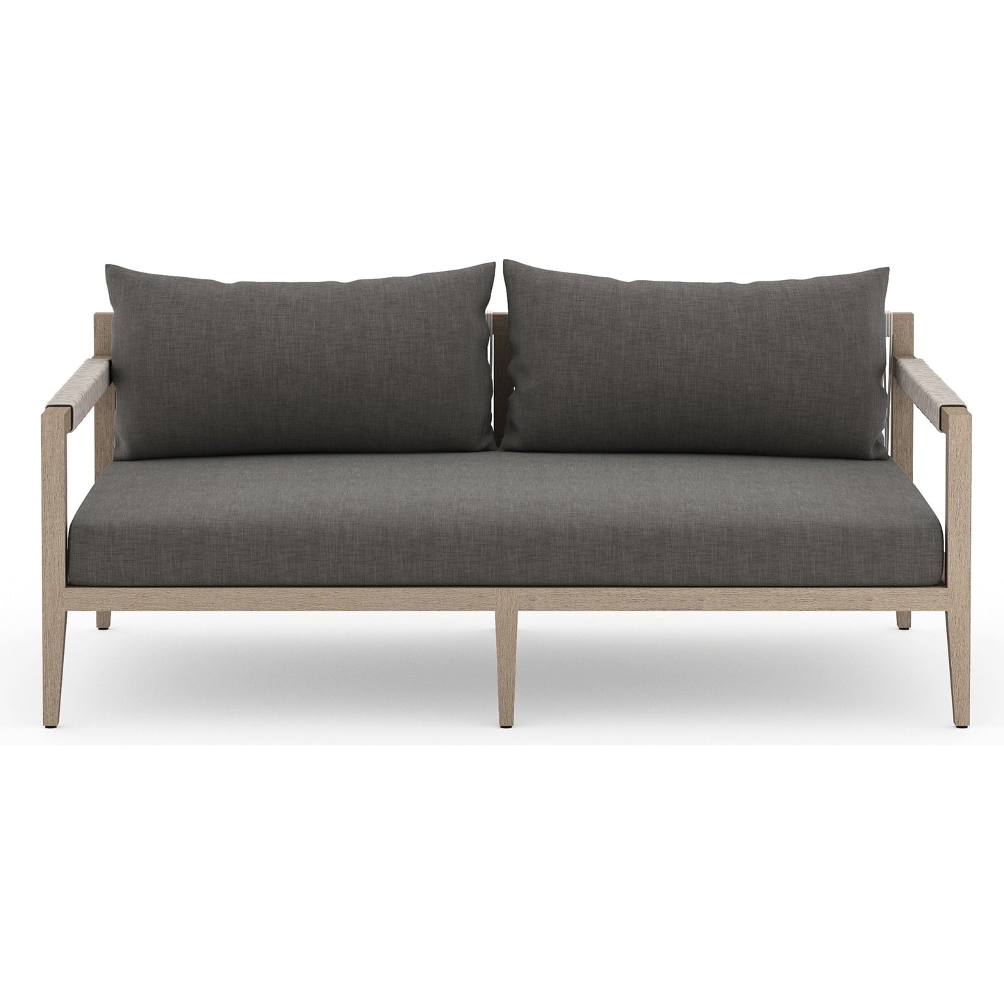 019 SR-712998 | Additional Silo | Sherwood Outdoor Sofa, Washed Brown by Four Hands. Made from 100% olefin, solid fsc®-certified teak, 100% polypropylene in a coastal style.