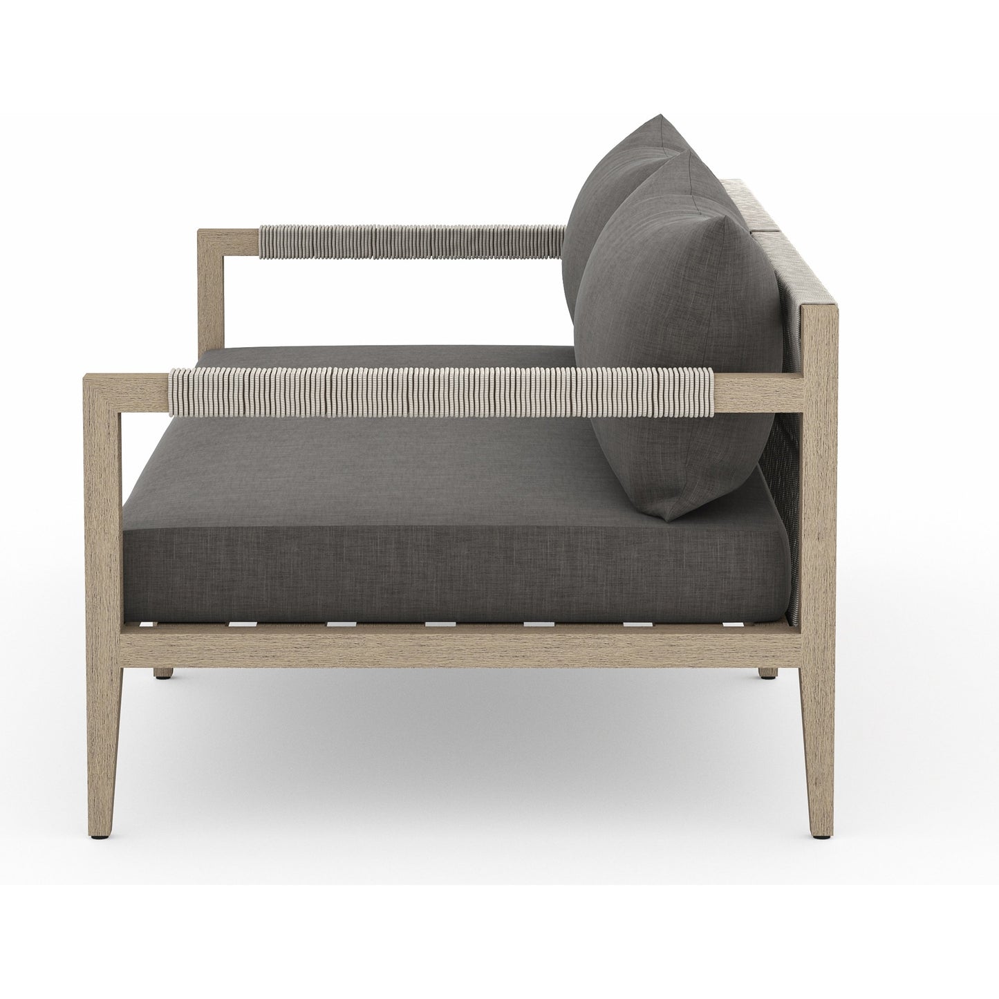 026 SR-712998 | Additional Silo | Sherwood Outdoor Sofa, Washed Brown by Four Hands. Made from 100% olefin, solid fsc®-certified teak, 100% polypropylene in a coastal style.