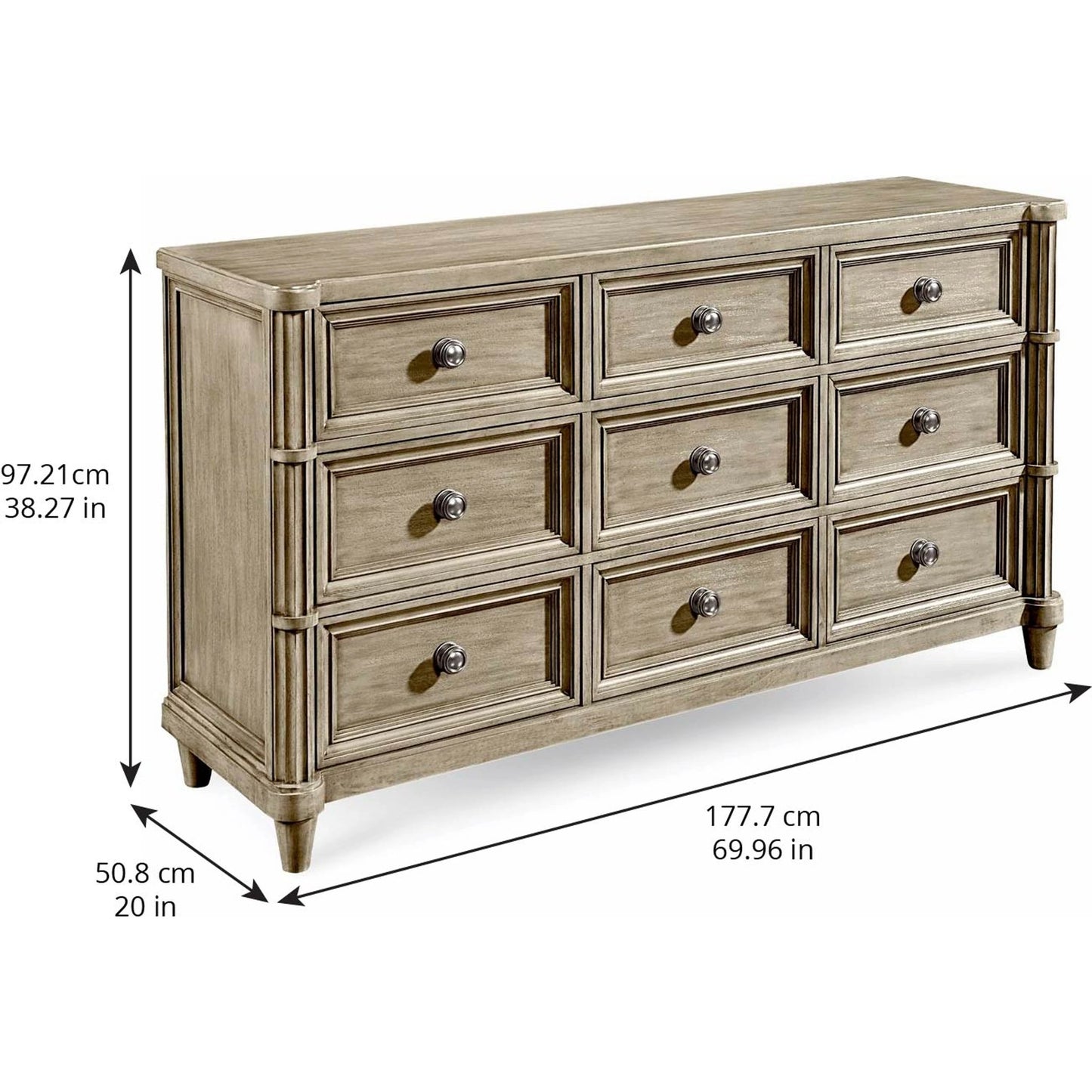 002 SR-882009 | Additional Silo | Morrissey Eccles Dresser by A.R.T. Furniture in silver and bezel. Made from parawood solids, primavera veneers in a traditional style.