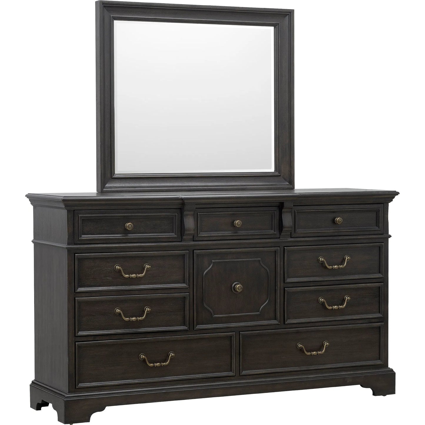 002 SI-2383570 | Additional Silo | Hickory Creek Dresser Mirror by Pulaski Furniture in brown velvet. Made from rubber wood, mirror in a unique style.