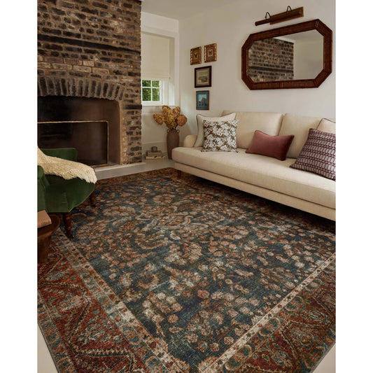 Jules JUL-10 Rug by Chris Loves Julia x Loloi in ocean, spice. Made from 100% polyester in a unique style.