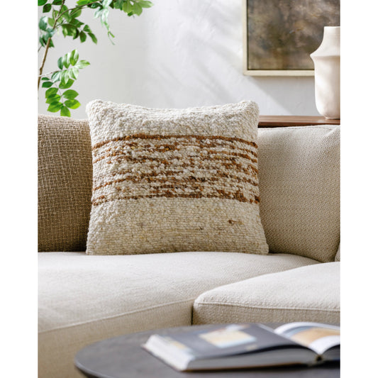 Jupiter Accent Pillow - 487398 by Surya in ivory, caramel, sandstone. Made from wool, cotton in a unique style.