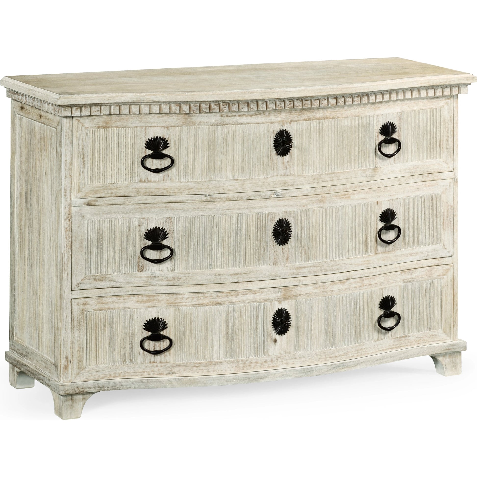 William Yeoward Bickerton 3 Drawer Dresser by Jonathan Charles in white and washed acacia. Made from acacia in a cottage & farmhouse style.