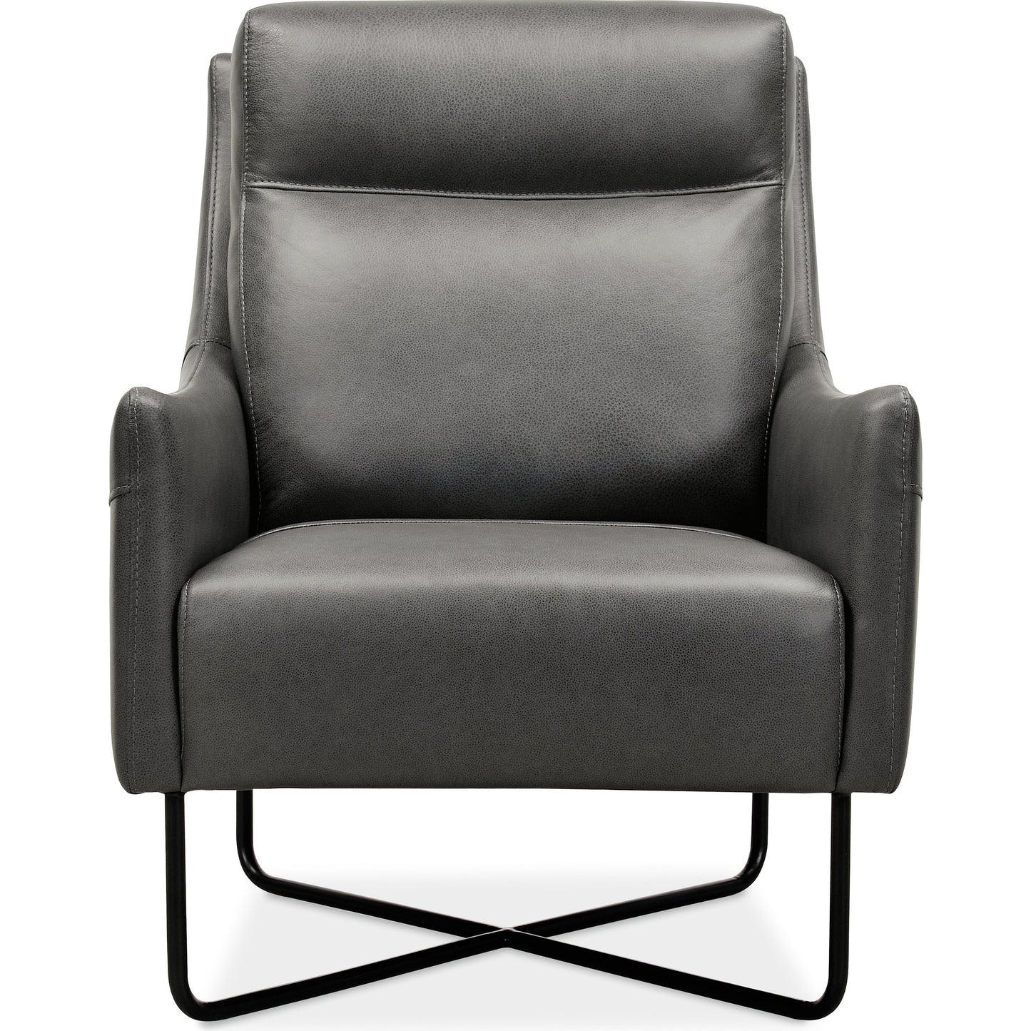 003 SI-1748826 | Additional Silo | Efron Club Chair by Hooker Furniture in rangers gravel. Made from leather in a traditional style.