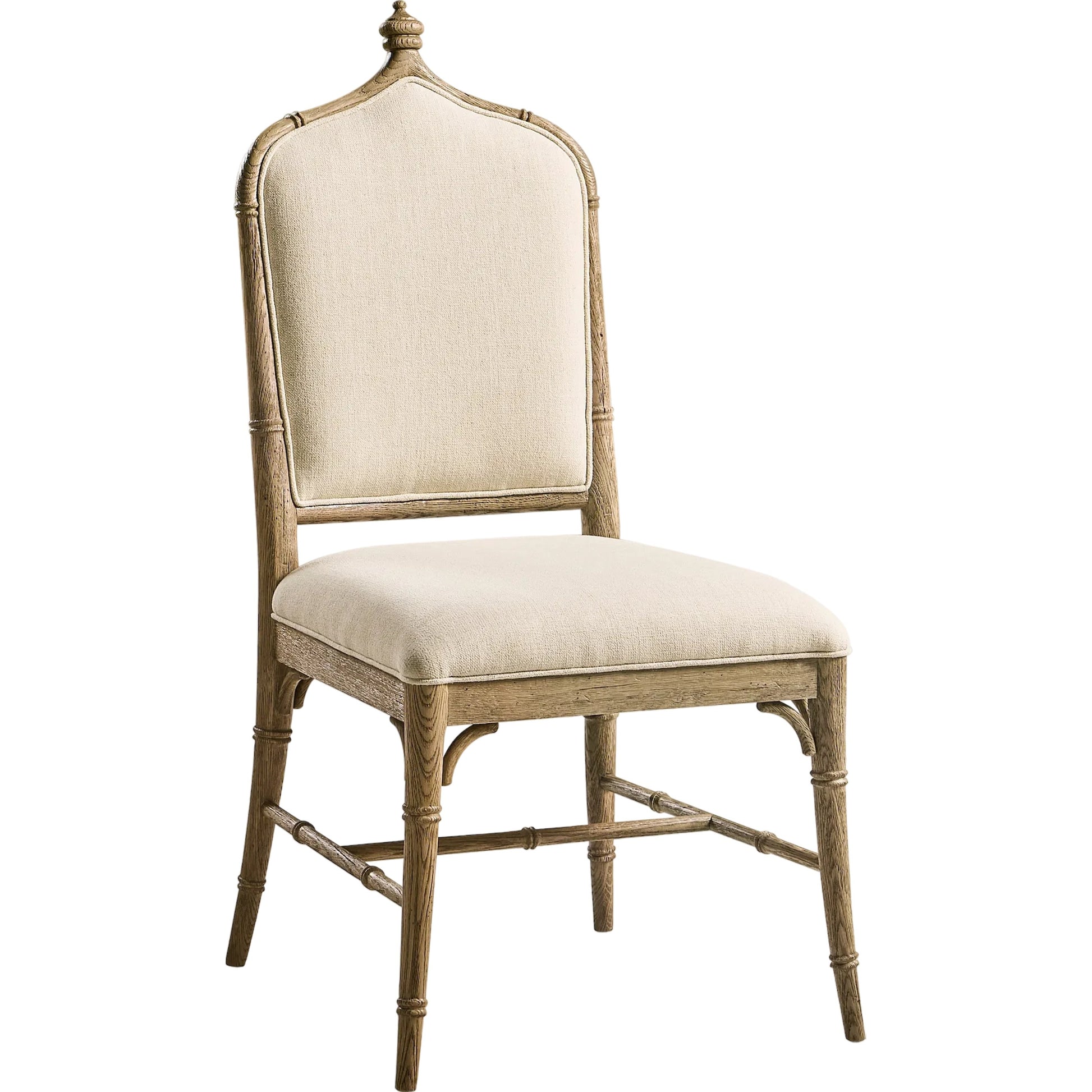 Baronial Dining Side Chair by Jonathan Charles in blue and blue faded oak. Made from oak, fabric in a traditional style.