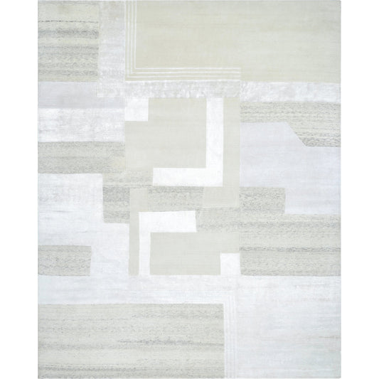 Jaylin Rug - 526729 by Surya in ivory, pearl, silver, ash, frost. Made from face: 60% wool, 40% tencel, warp: 100% wool in a unique style.