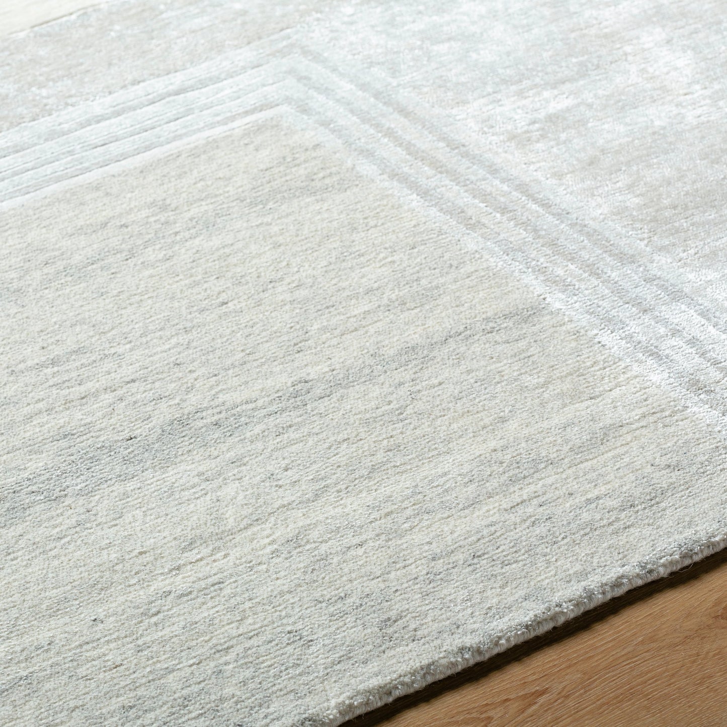 004 SI-2132662,SI-2132663,SI-2132664,SI-2132665 | Closeup | Jaylin JYL-2302 Rug by Surya in ivory, pearl, silver, ash, frost. Made from face: 60% wool, 40% tencel, warp: 100% wool in a unique style.