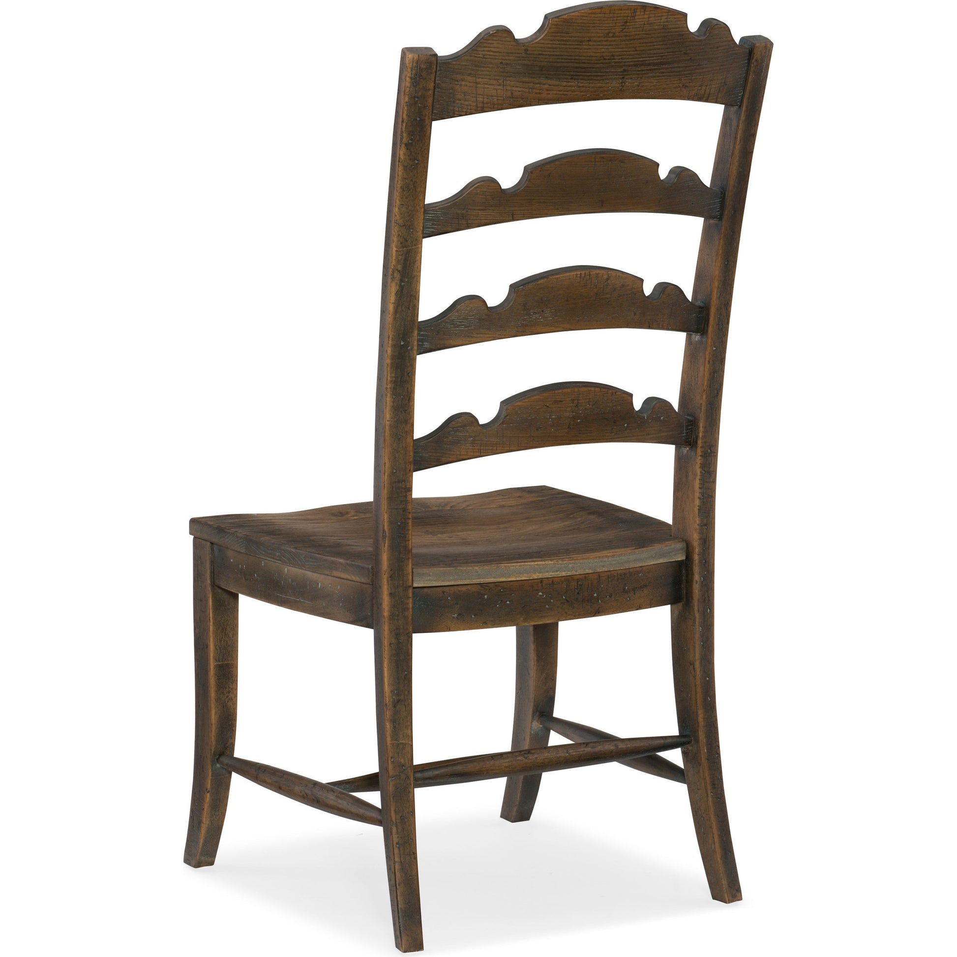 Hill Country Twin Sisters Ladderback Side Chair (Set of 2) by Hooker Furniture in anthracite black. Made from white oak veneers in a traditional style.
