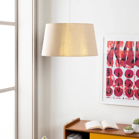 Jazlyn Ceiling Light - 24860 by Surya in gold, white, translucent and powder coated. Made from cotton, fabric, metal in a modern style.