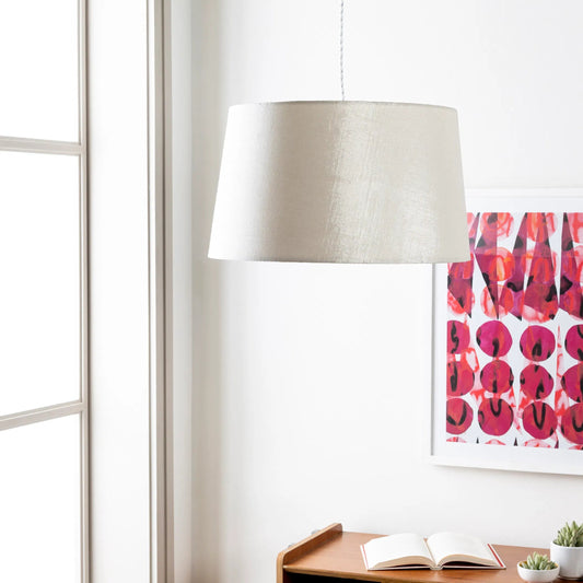 Jazlyn Ceiling Light - 24864 by Surya in translucent, metallic silver, white and powder coated. Made from cotton, fabric, metal in a modern style.