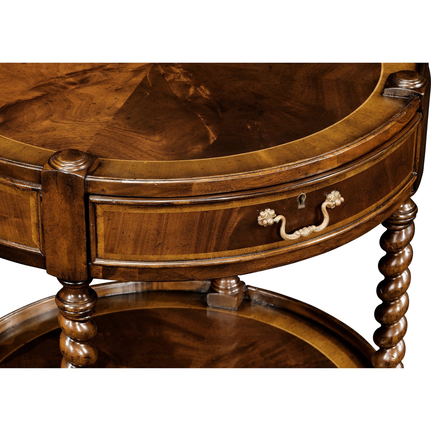 004 SR-846111 | Additional Silo | Regency Mahogany Round Side Table by Jonathan Charles in brown and medium antique mahogany. Made from acacia in a traditional style.
