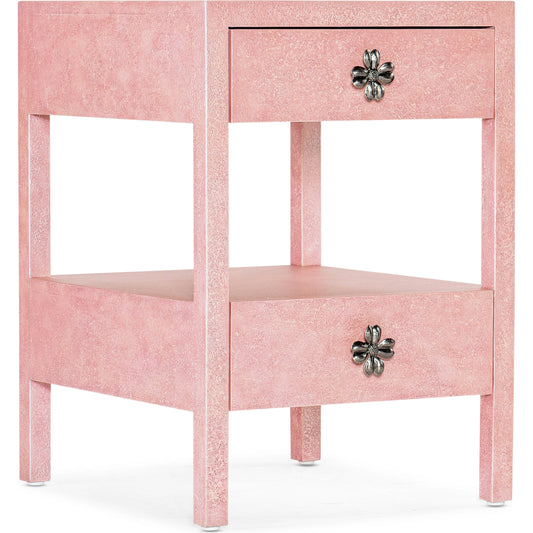 Susan G. Komen Courage Accent Table by Hooker Furniture in pink. Made from maple veneers in a modern style.