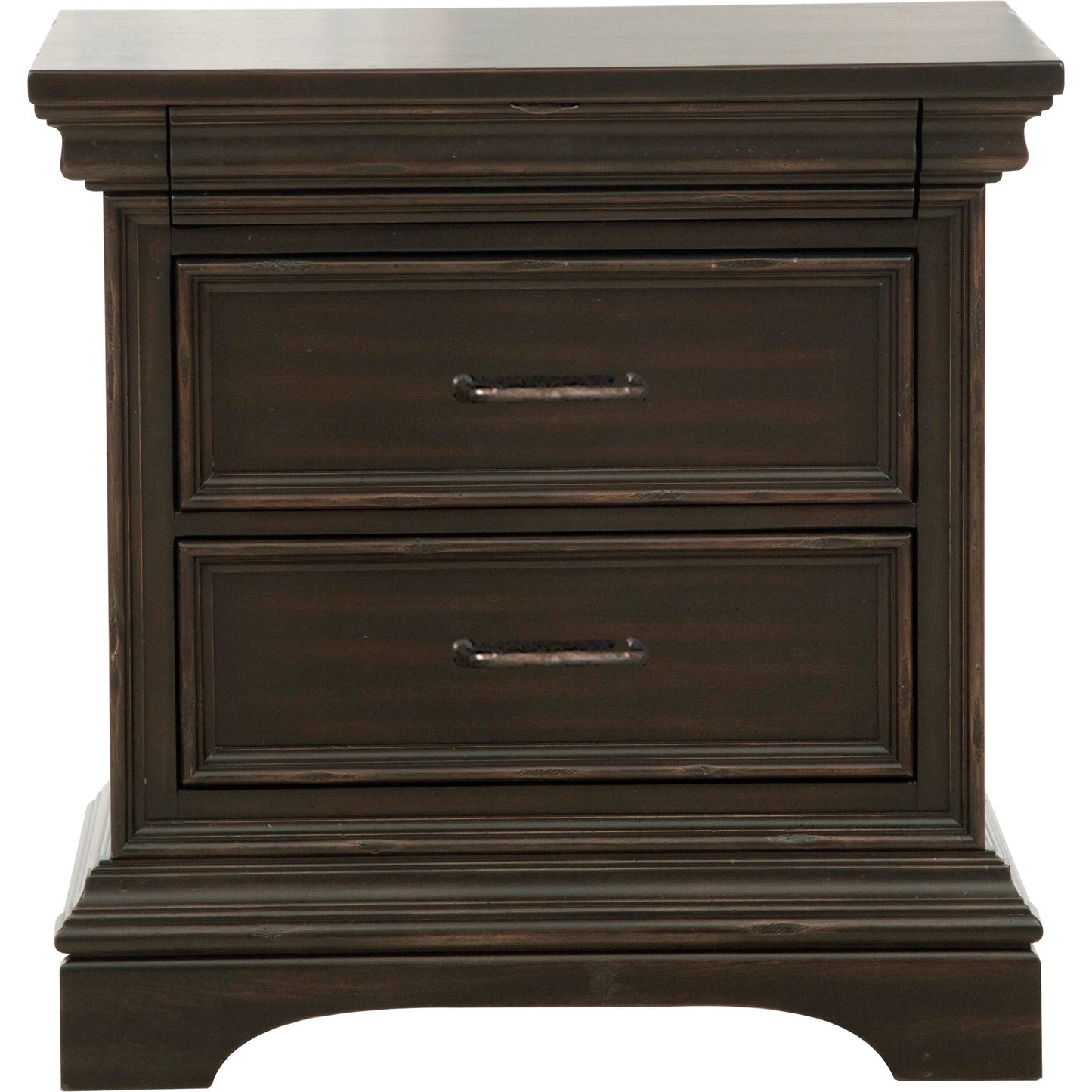 001 SI-2155455 | Primary Silo | Caldwell Nightstand by Pulaski Furniture in deep brown. Made from acacia veneers in a traditional style.