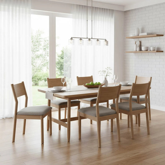 Kamelia Dining Chair (Set of 2) by LH Imports in grey and sand. Made from rubber wood, polyester, foam in a unique style.