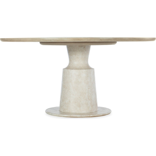 Cascade Pedestal Dining Table by Hooker Furniture in terrain. Made from oak veneers, resin in a cottage & farmhouse style.