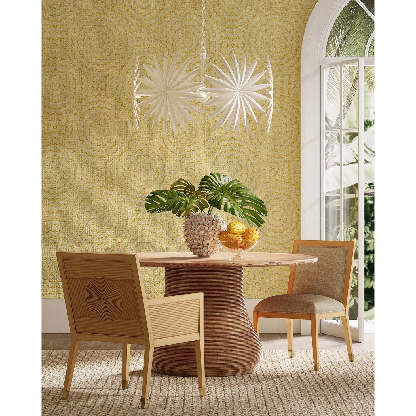 030 SI-2191838 | Lifestyle | Santos Side Chair by Currey and Company. Made from mahogany, rattan, brass in a modern style.