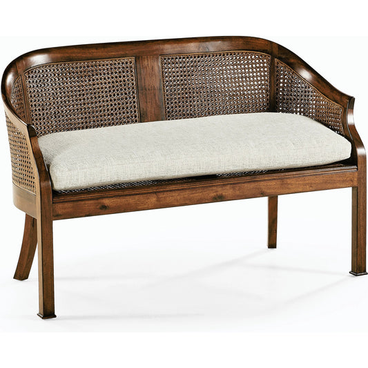 Casual Accents Walnut Salon Settee Cane Back Seat by Jonathan Charles in medium walnut. Made from acacia in a modern style.