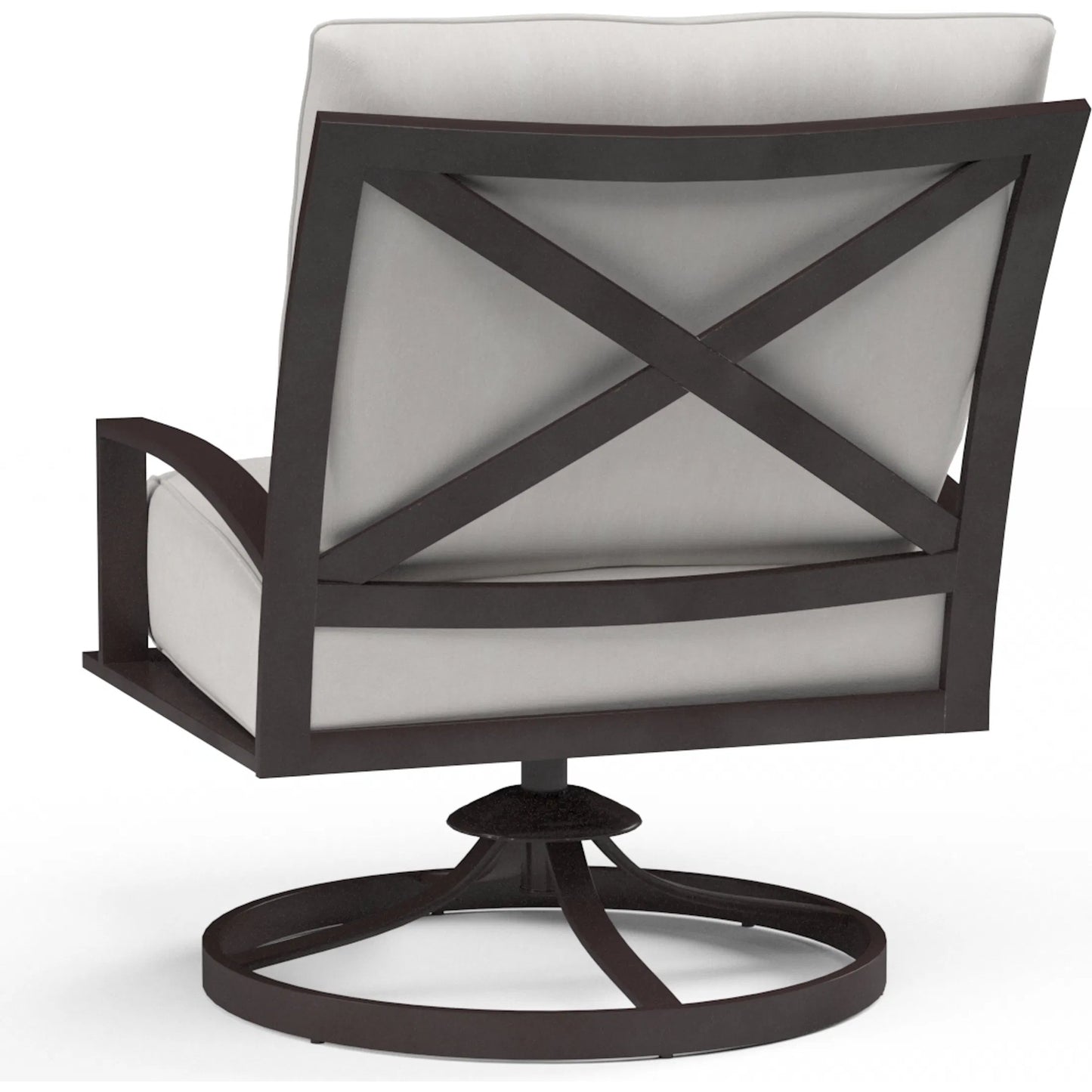 003 SI-2167000 | Additional Silo | La Outdoor Jolla Club Swivel Chair by Sunset West in espresso. Made from aluminum in a modern style.