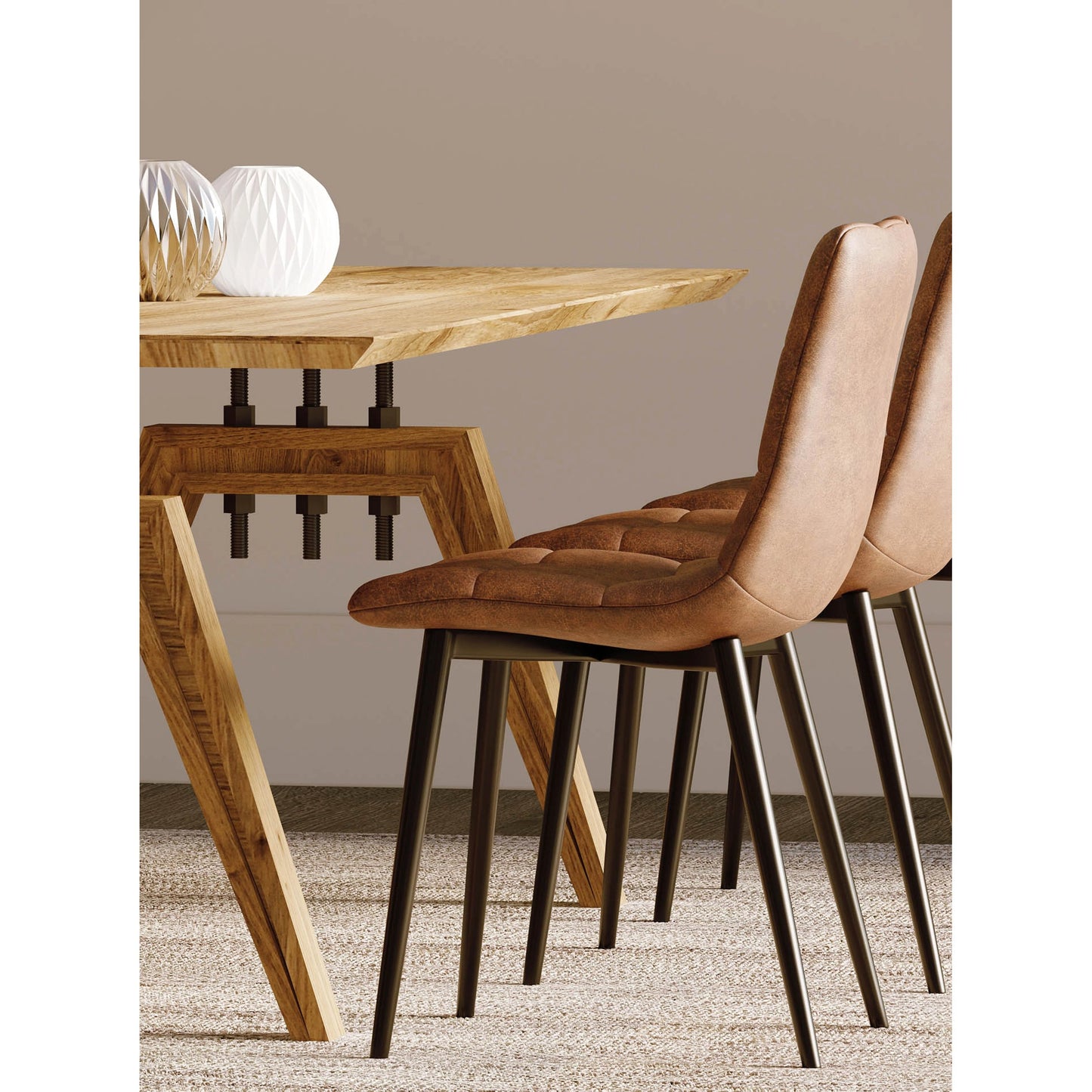 020 SI-2004300 | Lifestyle | Landmark 84" Dining Table by LH Imports in brown. Made from acacia, metal in a modern style.