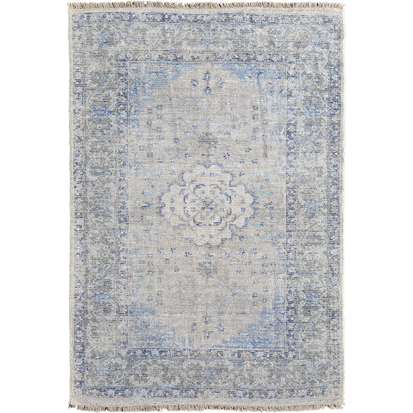 002 SI-1753693,SI-1753696 | Primary Silo | Caldwell Transitional Rug - 8108F by Feizy in gray, blue, ivory. Made from wool, viscose in a unique style.