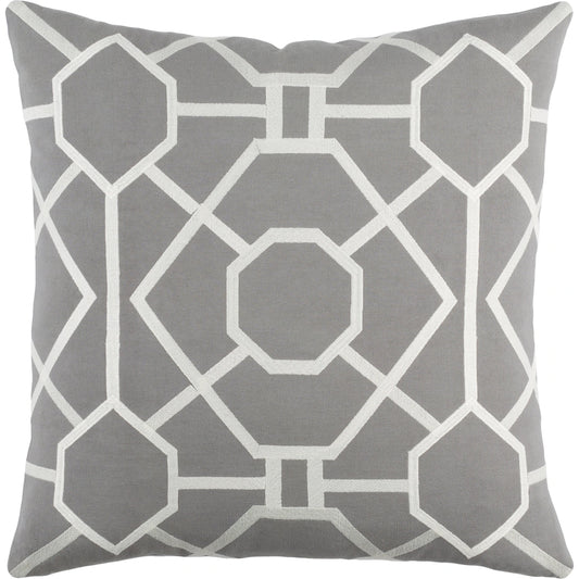 001 SI-2046142,SI-2046143 | Primary Silo | Kingdom Pillow - 20220 by Surya in gray, ivorymain: medium gray, ivory. Made from front: 100% cotton, back: 100% cotton in a modern style.