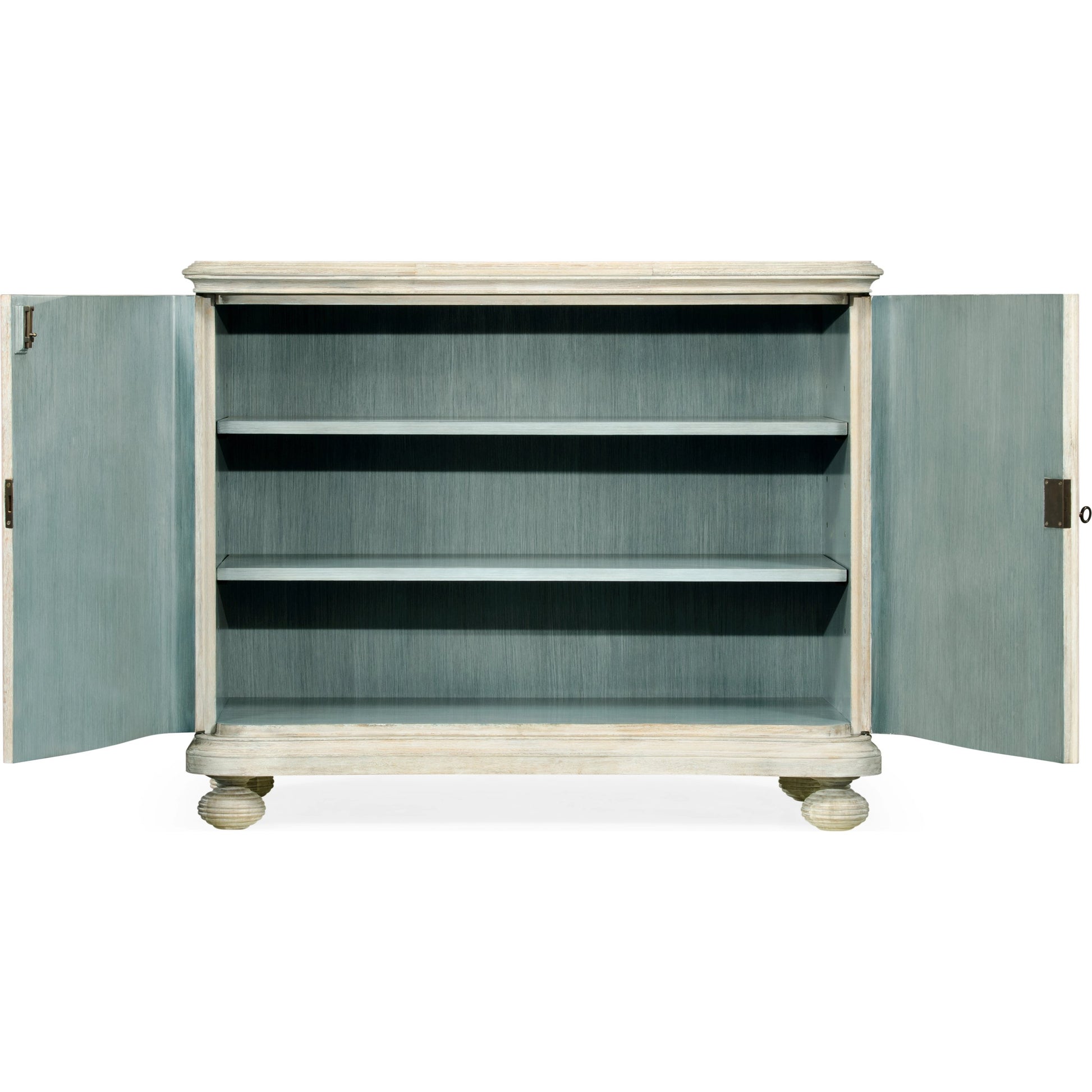 William Yeoward - Belleville Cabinet by Jonathan Charles in white and washed acacia. Made from acacia in a coastal style.