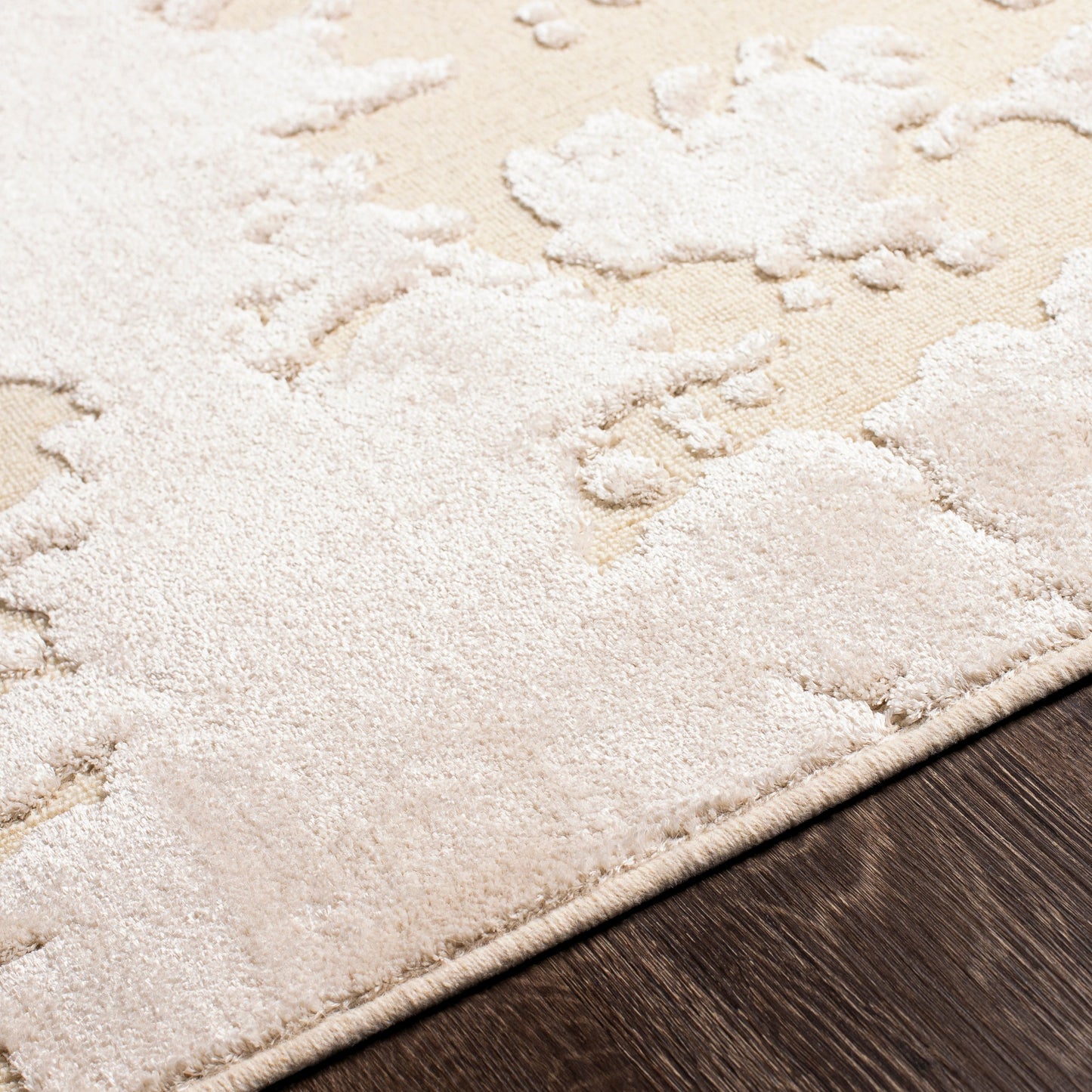 003 SI-1884310 | Closeup | Kingston Rug - 29830 by Livabliss in cream, light beige. Made from 51% viscose, 49% wool in a unique style.