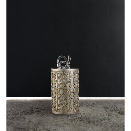 Gia Drum Table by Hooker Furniture in gold, silver. Made from resin in a traditional style.