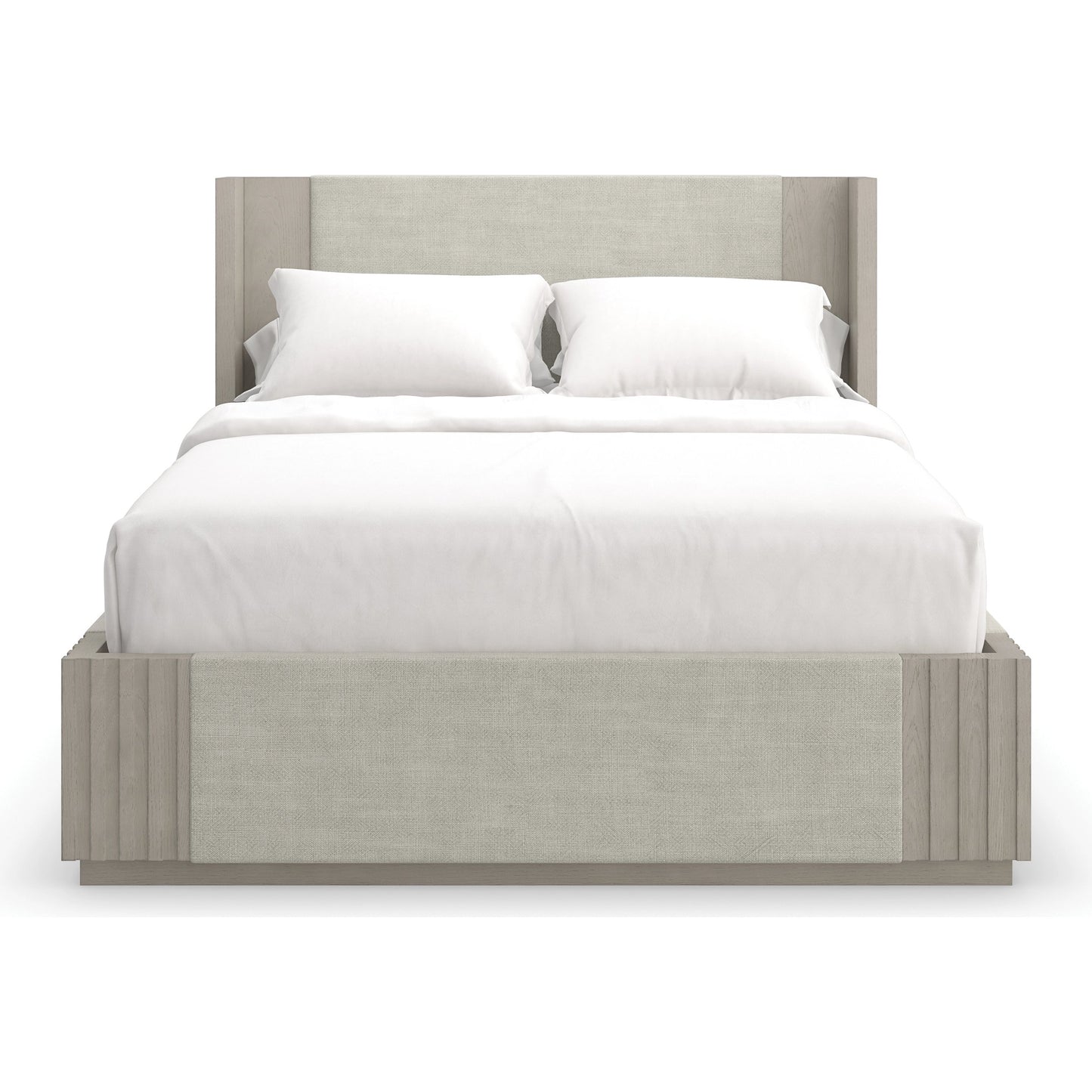 003 SI-2095950 | Additional Silo | Azure Bed by Caracole in taupe and fossil. Made from ash, oak, linen in a modern style.