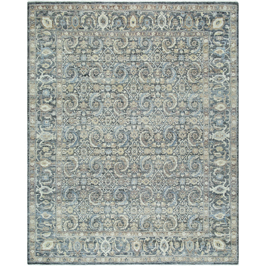 Khorasan Rug - 526859 by Surya in slate blue, ivory, charcoal, taupe, steel grey. Made from face: 100% wool, warp: 100% cotton in a unique style.
