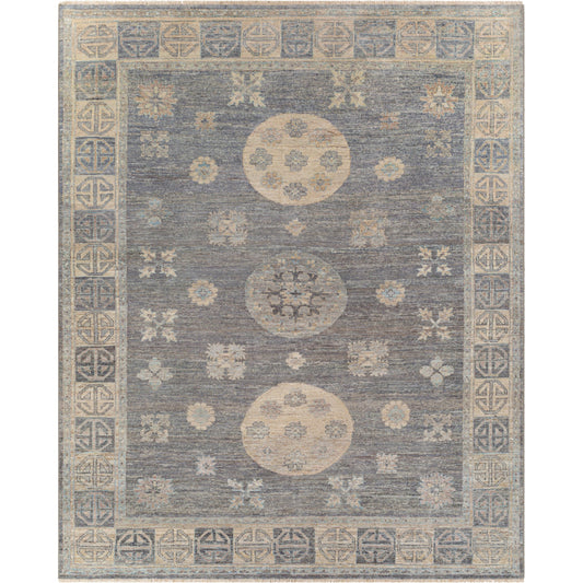 001 SI-1884184,SI-1884185,SI-1884186,SI-1884187 | Primary Silo | Khotan KHT-2301 Rug by Surya in dark blue, medium gray, medium brown. Made from 100% wool in a unique style.